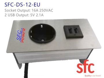 5v 2.1A encaixou a tomada de poder da mobília do Tabletop com a única tomada da UE/carregamento duplo de USB