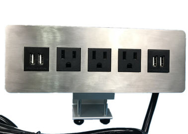 qualidade  Edge Mount Desktop Power Outlet With USB 4 Port ,3 Outlet Power / Data Distribution Unit fábrica